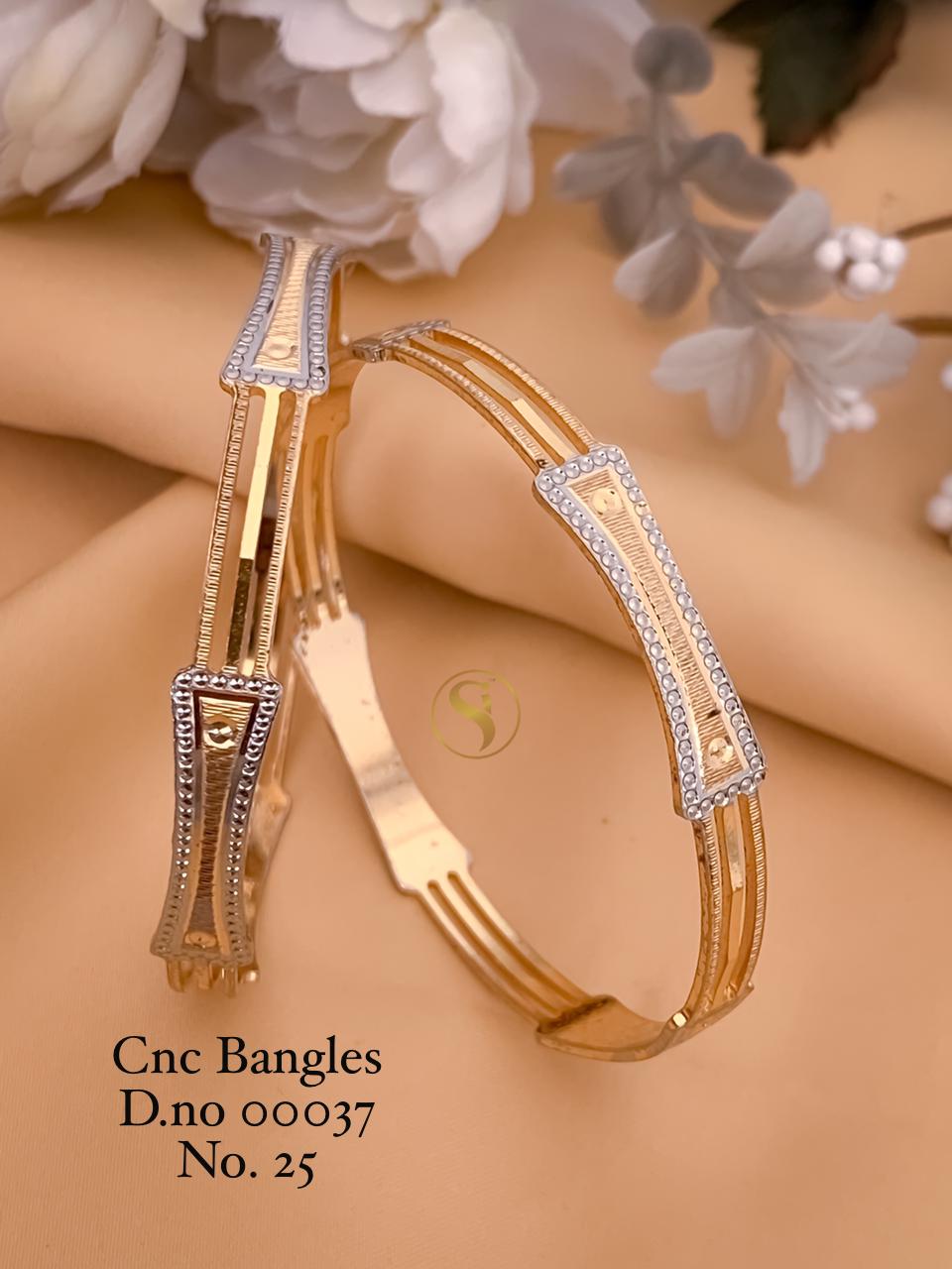 25 Cnc Gold Plated Bangles Wholesale Shop In Surat
